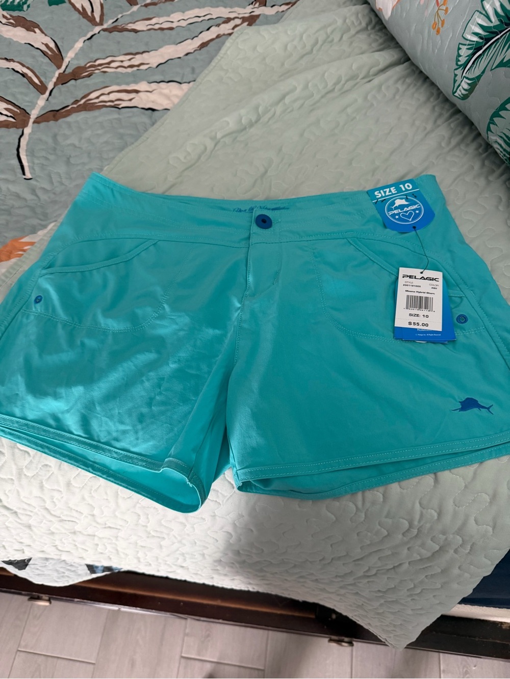 Pelagic Women's Teal Performance Athletic Shorts